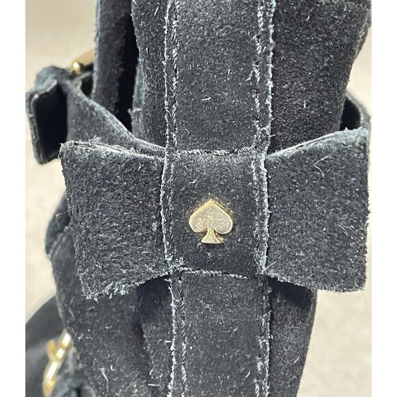 Kate Spade New York Boots Womens 6.5 M Sabina Buckle Ankle Bootie Black Suede - Picture 10 of 13